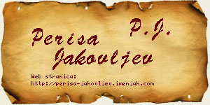 Periša Jakovljev vizit kartica